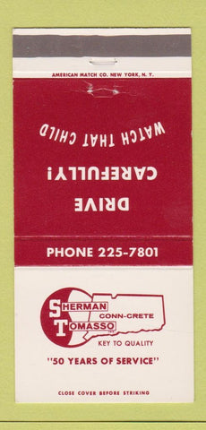 Matchbook Cover - Sherman Tomasso Concrete Safety 30 Strike