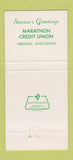 Matchbook Cover - Marathon Credit Union Neenah WI Christmas Santa 30 Strike