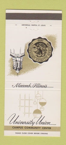 Matchbook Cover University Union Western Illinois University Macomb IL 30 Strike