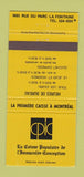 Matchbook Cover - Credit Union Immaculate Conception Montreal QC 30 Strike