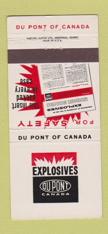 Matchbook Cover - DuPont Safety Explosives Canada  30 Strike