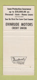 Matchbook Cover - Evinrude Motors Credit Union boat 30 Strike
