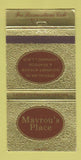 Matchbook Cover - Mavrou's Place Canada restaurant 30 Strike