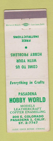 Matchbook Cover - Pasadena Hobby Worth Leather craft Pasadena CA WEAR