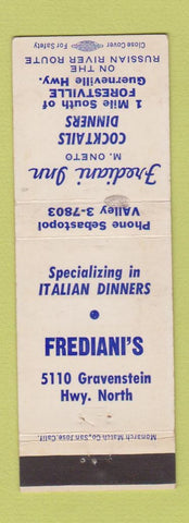 Matchbook Cover - Frediani Inn Forestville CA WEAR
