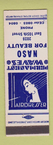 Matchbook Cover - Naso Beauty Salon girlie Alma Motel Alma MI