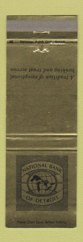 Matchbook Cover - National Bank of Detroit MI
