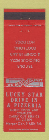 Matchbook Cover - Lucky Star Pizza St Clair Shores MI