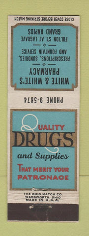 Matchbook Cover - White & White's Drug Store Grand Rapids MI
