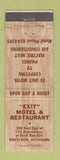 Matchbook Cover - Exit Motel Restaurant Birch Run MI