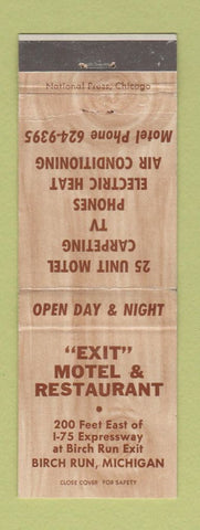 Matchbook Cover - Exit Motel Restaurant Birch Run MI