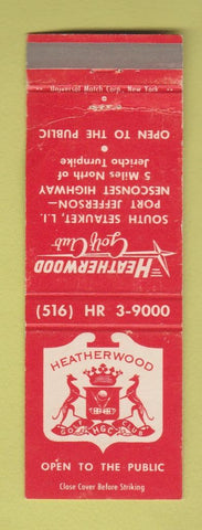 Matchbook Cover - Heatherwood Golf Club South Setauket LI NY WORN