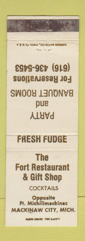 Matchbook Cover - Fort Restaurant Gift Shop Mackinaw City MI
