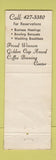 Matchbook Cover - Livonia Penthouse restaurant MI WORN