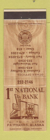 Matchbook Cover - 1st National Bank Fairbanks AK