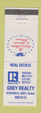 Matchbook Cover - Grey Real Estate VA 1976