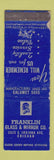Matchbook Cover - Franklin Glass Mirror Chicago IL feature WORN