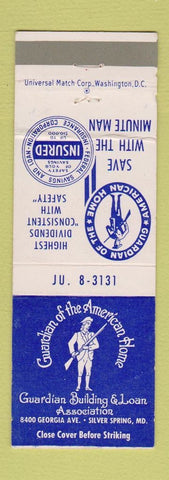 Matchbook Cover - Guardian of the American Home Building Loan Silver Spring MD