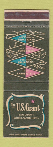 Matchbook Cover - US Grant Hotel San Diego CA WEAR