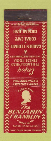 Matchbook Cover - Benjamin Franklin Hotel Philadelphia PA