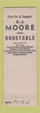 Matchbook Cover - Donald Moore Constable Election Lincoln Park MI
