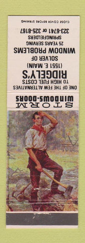 Matchbook Cover - Ridgely's Windows Springfield Abraham Lincoln