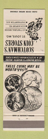 Matchbook Cover - Scotchman's Coin Stores St Louis MO