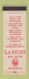 Matchbook Cover - SA Van Dyk Real Estate Chicago IL