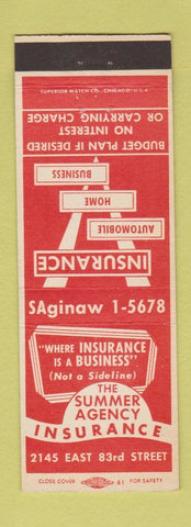 Matchbook Cover - Summer Insurance Agency