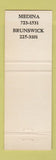 Matchbook Cover - Lance Insurance Real Estate Medina Brunswick OH
