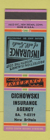 Matchbook Cover - Cichowski Insurance Agency New Britain CT