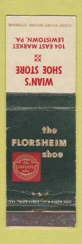 Matchbook Cover - Florsheim Shoes Wian's Lewistown PA