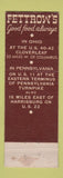 Matchbook Cover - Fettrow's Restaurant Cloverleaf OH Harrisburg PA