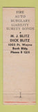 Matchbook Cover - Blitz Insurance 60th Fort Wayne IN