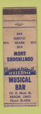 Matchbook Cover - Musical Bar Akron OH WORN