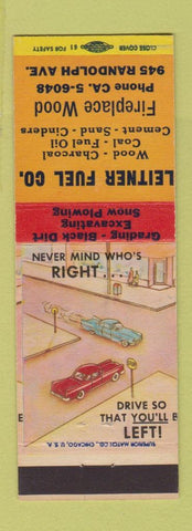 Matchbook Cover - Leitner Fuel wood coal St Paul MN