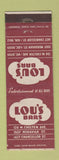 Matchbook Cover - Lou's Bars Philadelphia PA