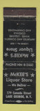 Matchbook Cover - McKee's Liquor Store Lake George NY