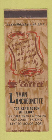 Matchbook Cover - Lyman Luncheonette