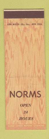 Matchbook Cover - Norms Restaurant?