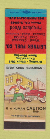 Matchbook Cover - Leitner Fuel wood coal St Paul MN