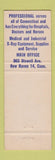 Matchbook Cover - Professional Equipment Medical New Haven Hartford CT
