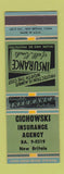 Matchbook Cover - Cichowski Insurance Agency New Britain CT