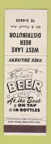Matchbook Cover - West Lake Beer Distributor