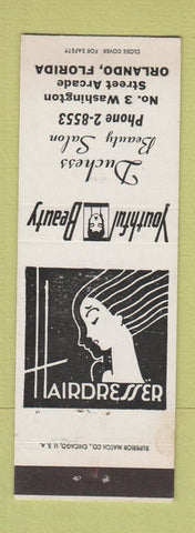 Matchbook Cover - Dutchess Beauty Salon Orlando FL girlie
