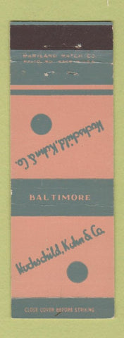 Matchbook Cover - Hochschild Kuhn Baltimore MD