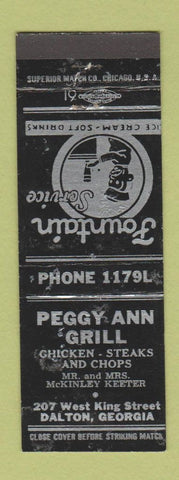 Matchbook Cover - Peggy Ann Grill Dalton GA WEAR