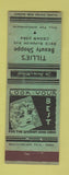 Matchbook Cover - Tillie's Beauty Shop girlie Chicago? GREEN