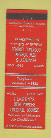Matchbook Cover - Harry's New Yorker Cocktail Lounge Chicago IL