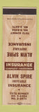 Matchbook Cover - Alvin Spire Insurance Los Angeles? CA